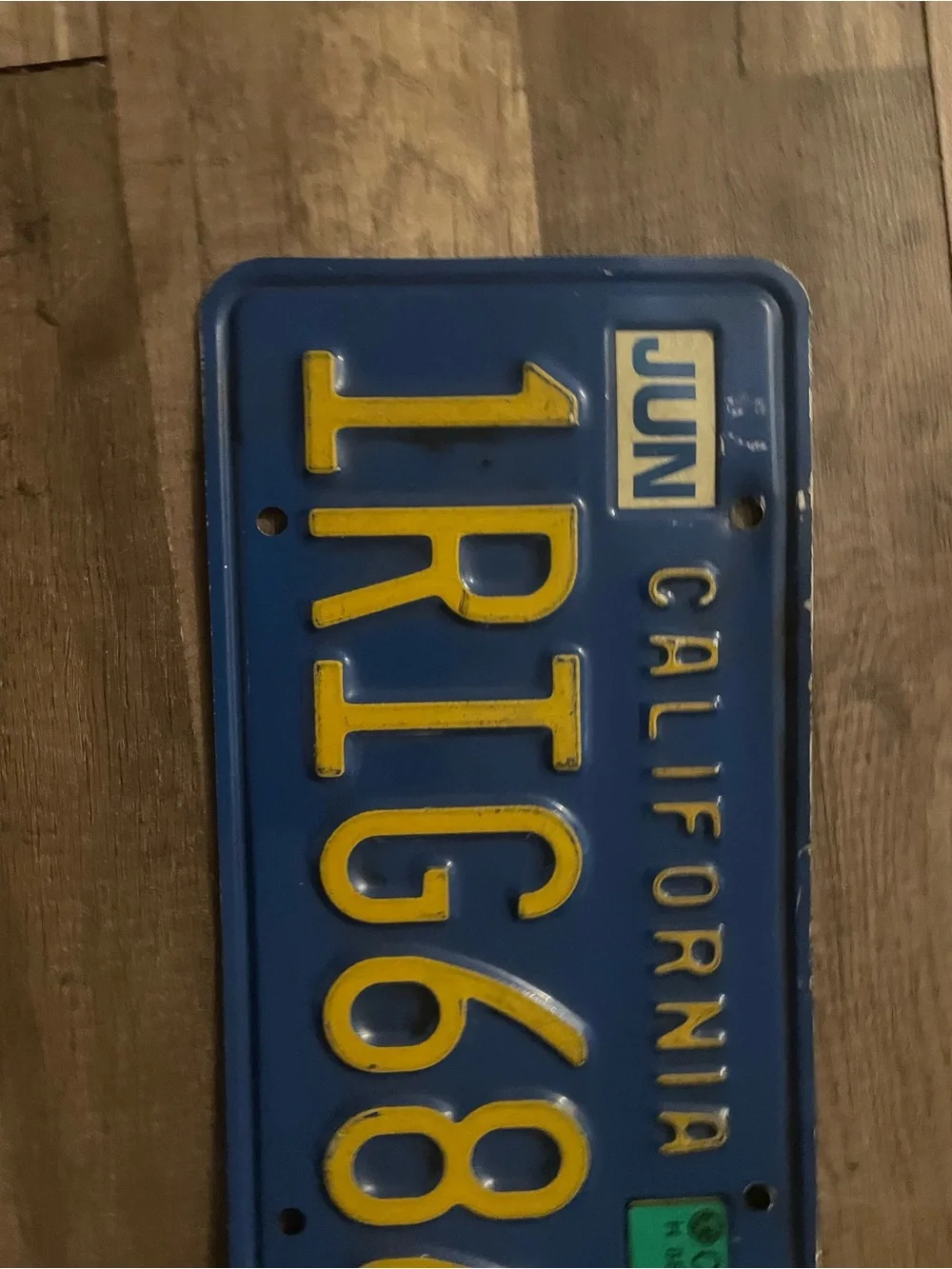Blue and Yellow California License Plate Wall Art by
